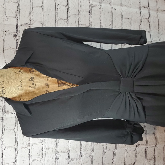 BCBGMaxAzria Black Midi 3/4 Sleeve Dress Size 6 - Picture 3 of 12